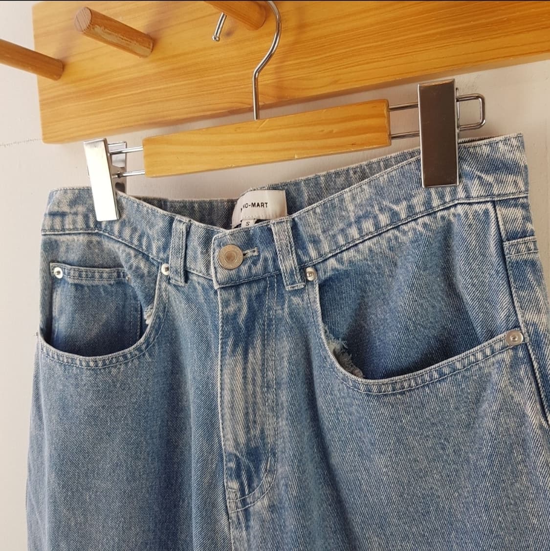 Mono-mart 와이드 스트레이트 빈티지 워시 데님팬츠 상품이미지3