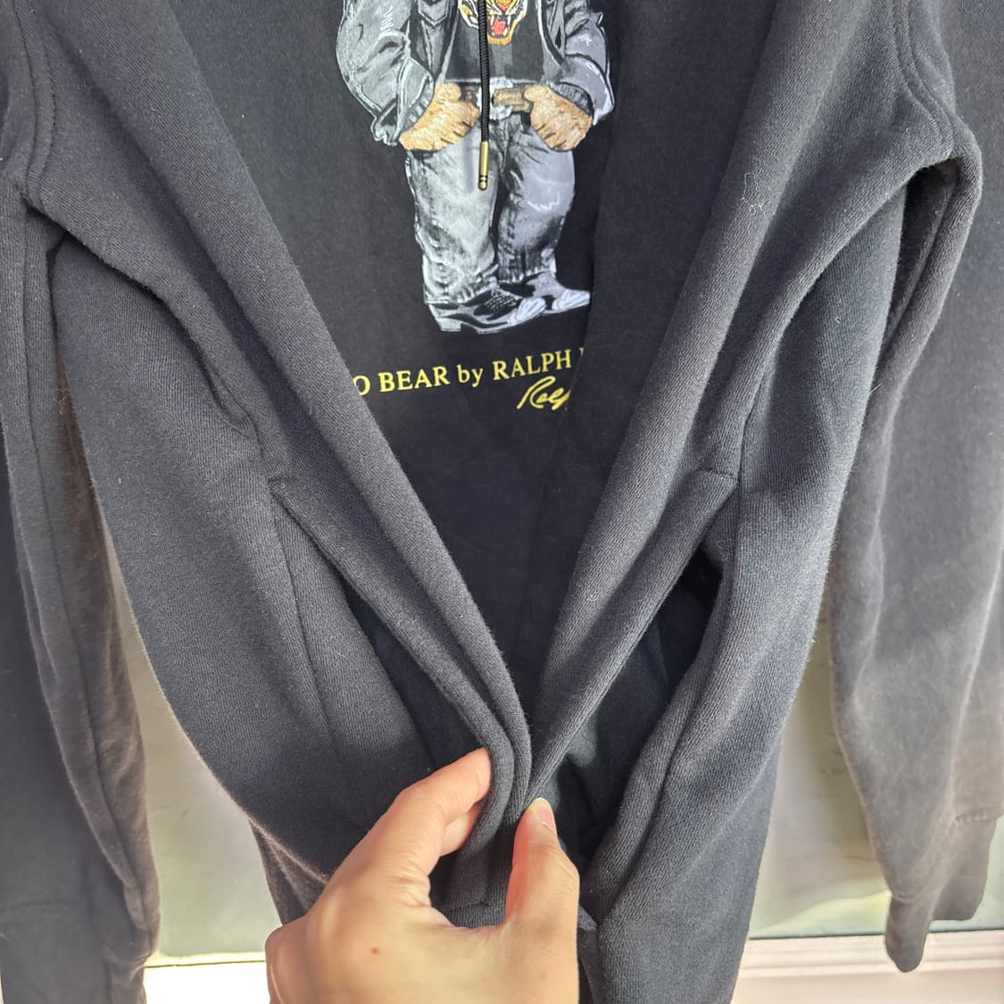 폴로 랄프로렌 베어 후드 검정 상품이미지4