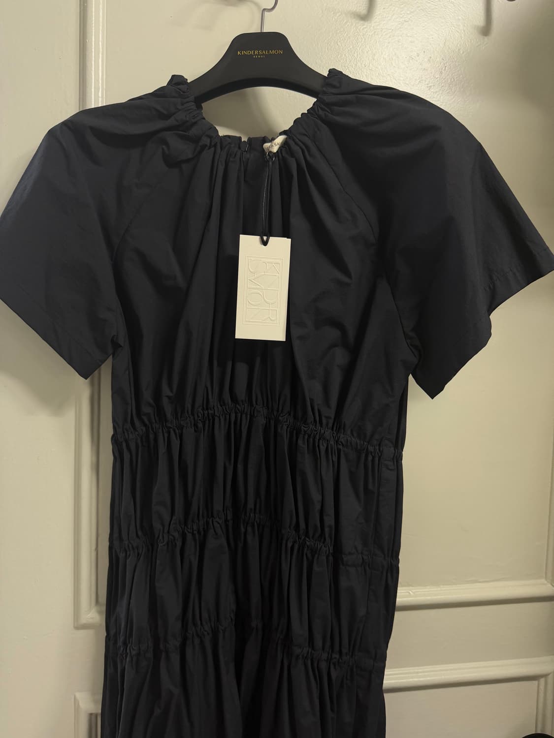 킨더살몬 shirring Dress Navy 상품이미지3