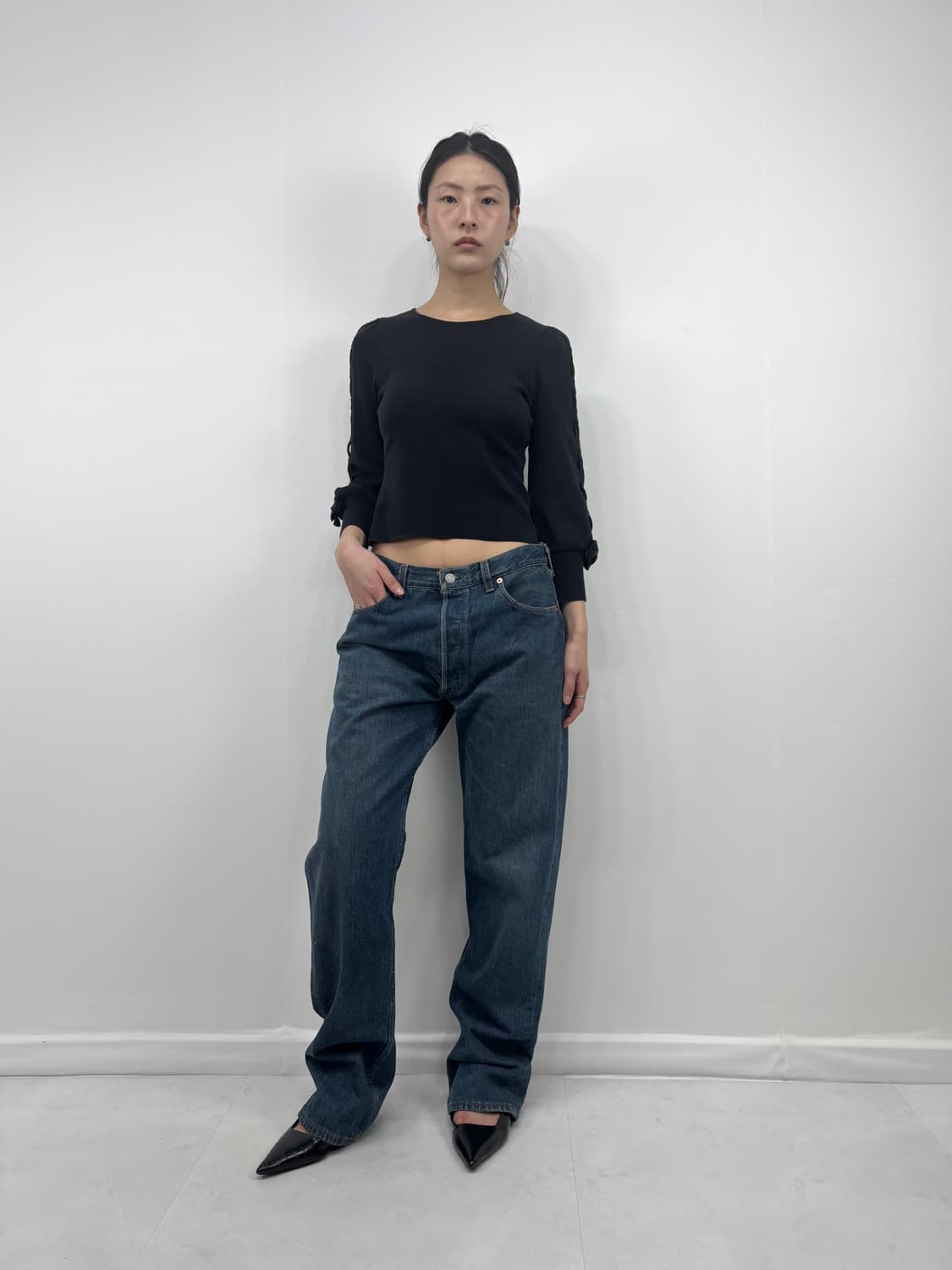 STITCHED SLEEVE KNIT 상품이미지4