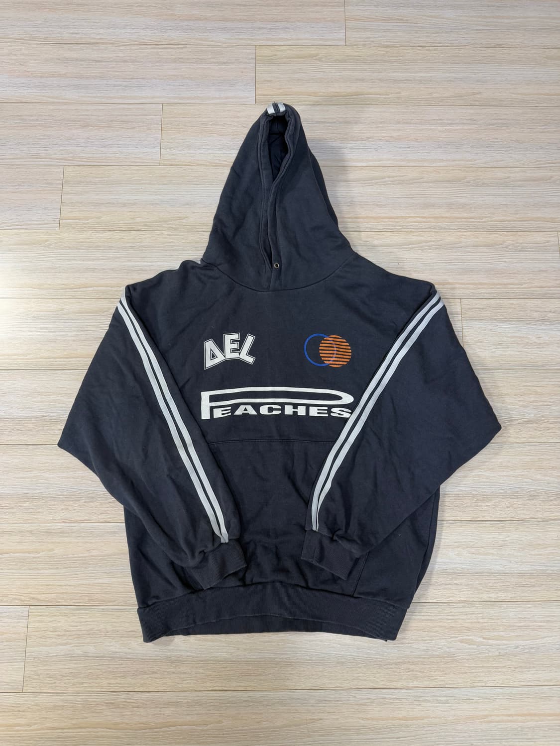 네이비 프린팅 후드티 상품이미지1