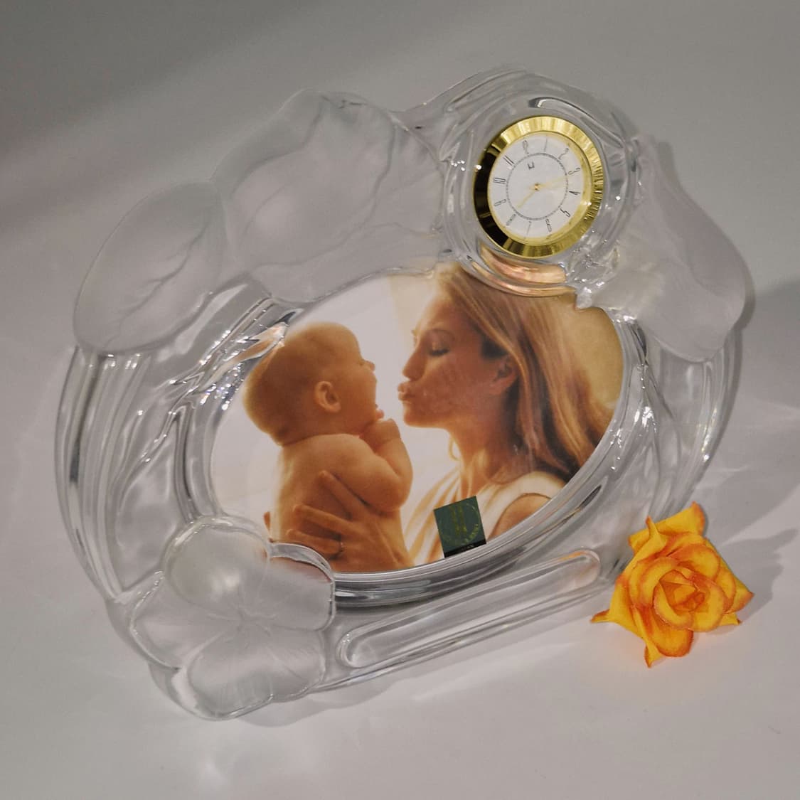 90s 호야 크리스탈 불투명 꽃잎 액자&시계 상품이미지8