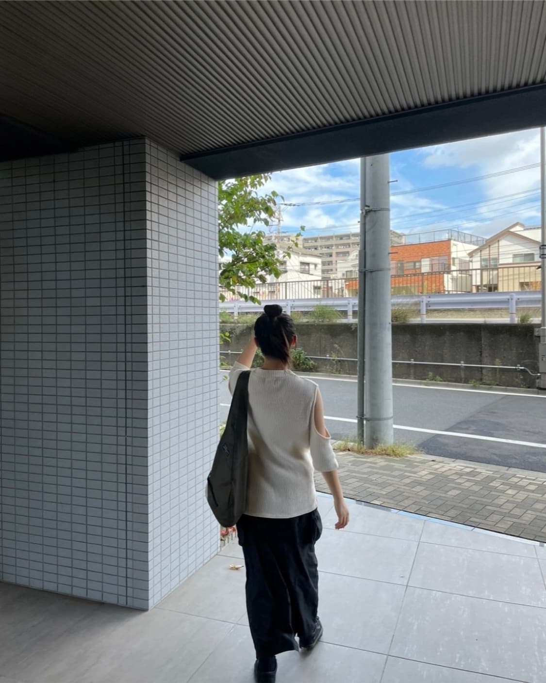 스투시 아이보리 골지 컷아웃 반팔티 M 상품이미지7