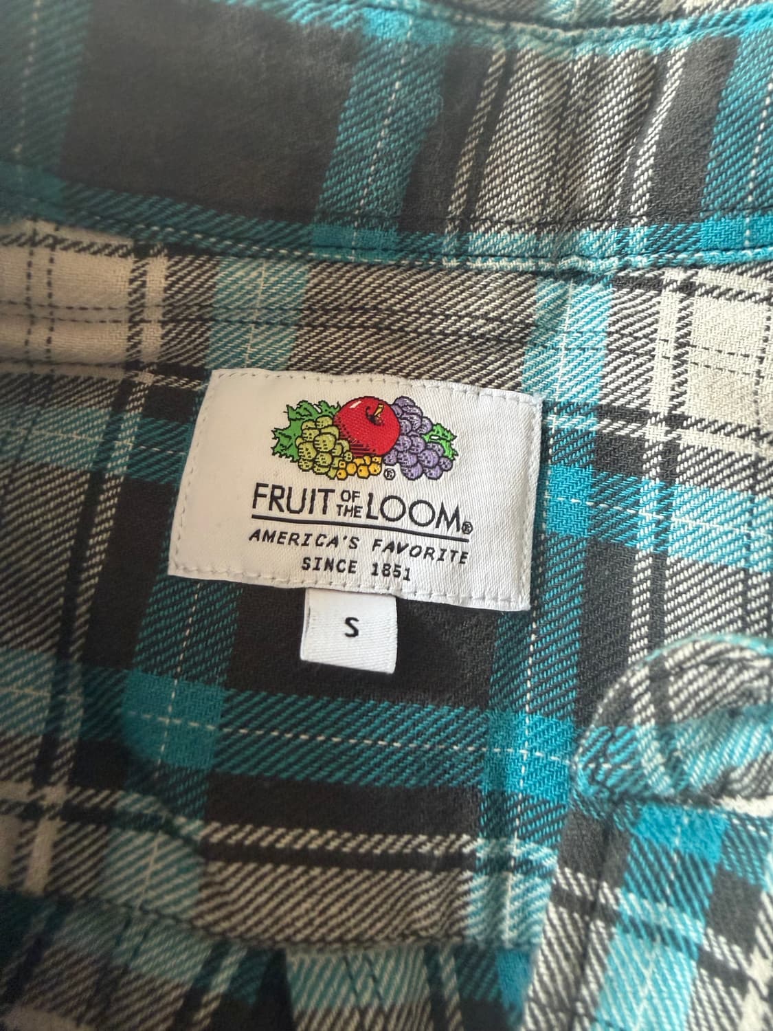 프루트오브더룸 청록 체크 셔츠 상품이미지2