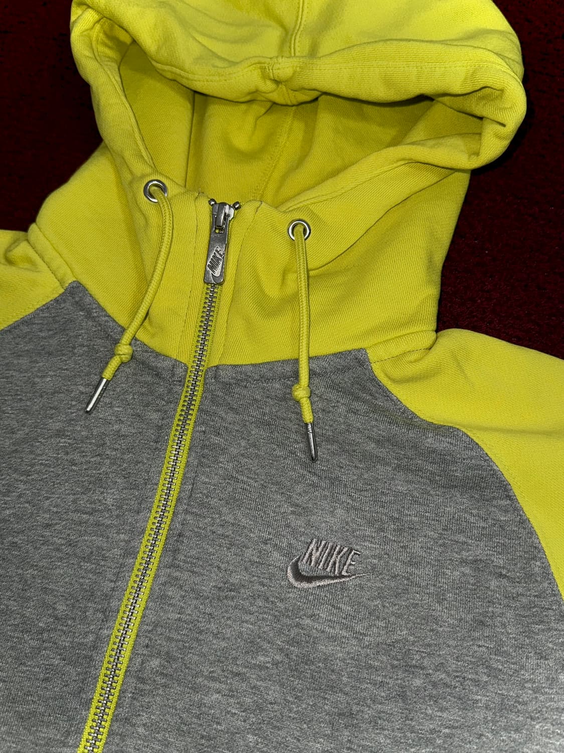 나이키 올드스쿨 레글런 코튼 후드집업 그레이/옐로우 100 상품이미지3