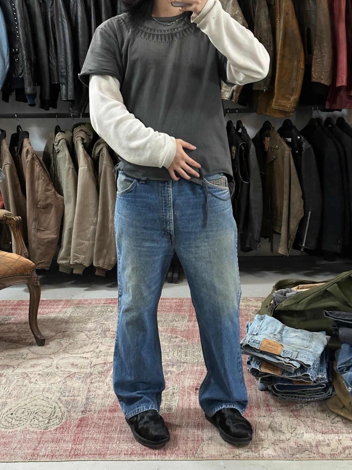 90's 리바이스 517 오렌지탭 부츠컷 플레어진 상품이미지2