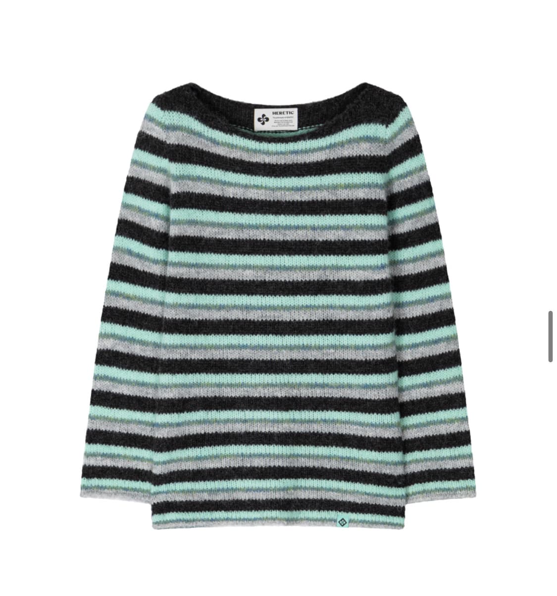 헤레틱 STRIPE HAIRY KNIT charcoal 스트라이프니트 상품이미지1