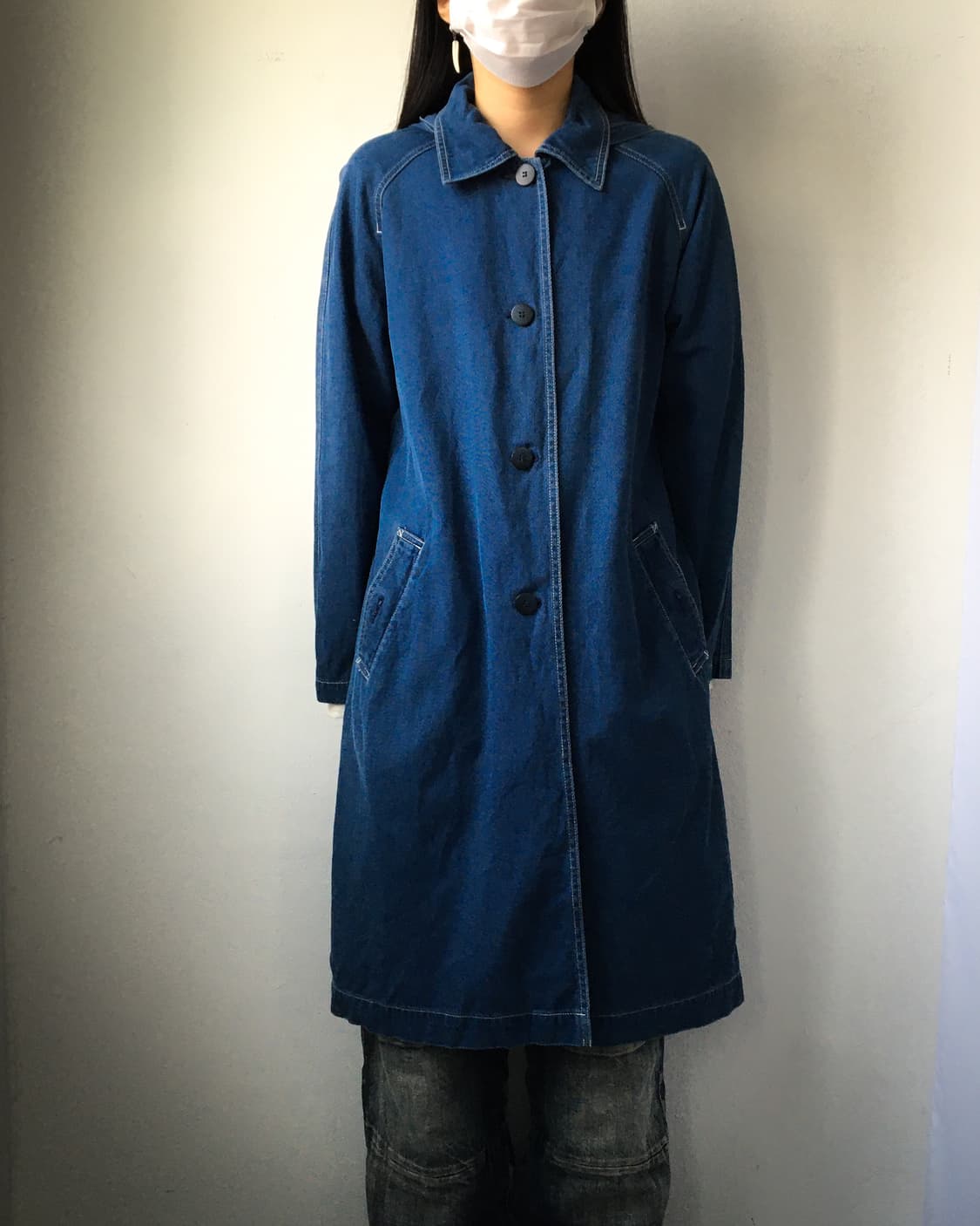 Hood denim long jacket 상품이미지1