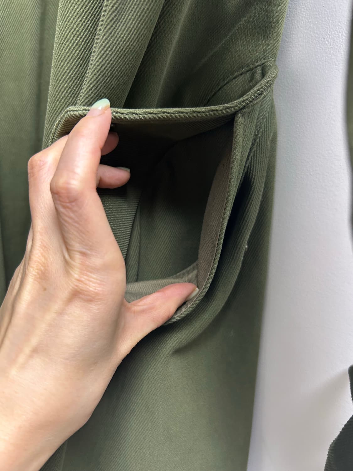 일본브랜드 Jean Neret 카키색 트렌치 코트 상품이미지9