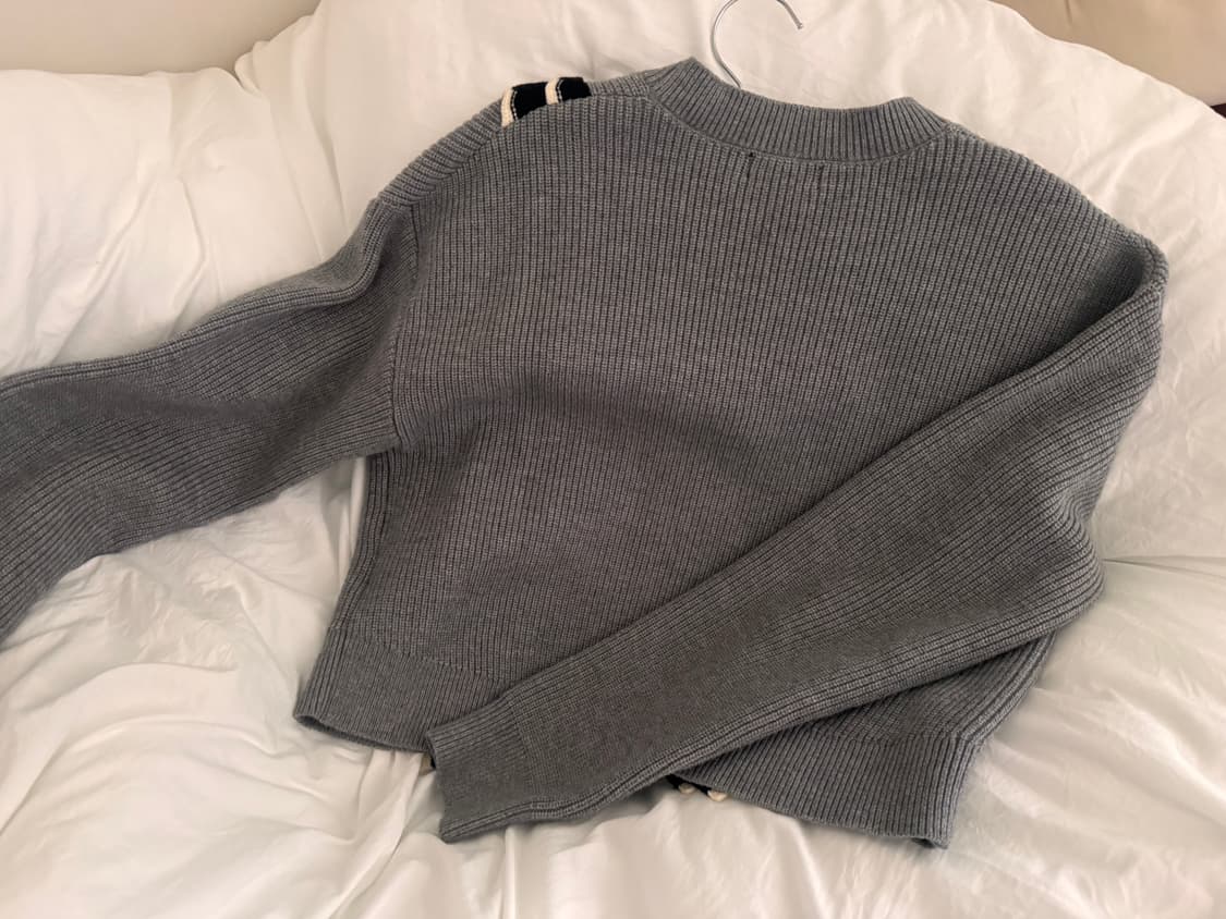 Kuose V-neck Grey Women Autumn Winter S 상품이미지3