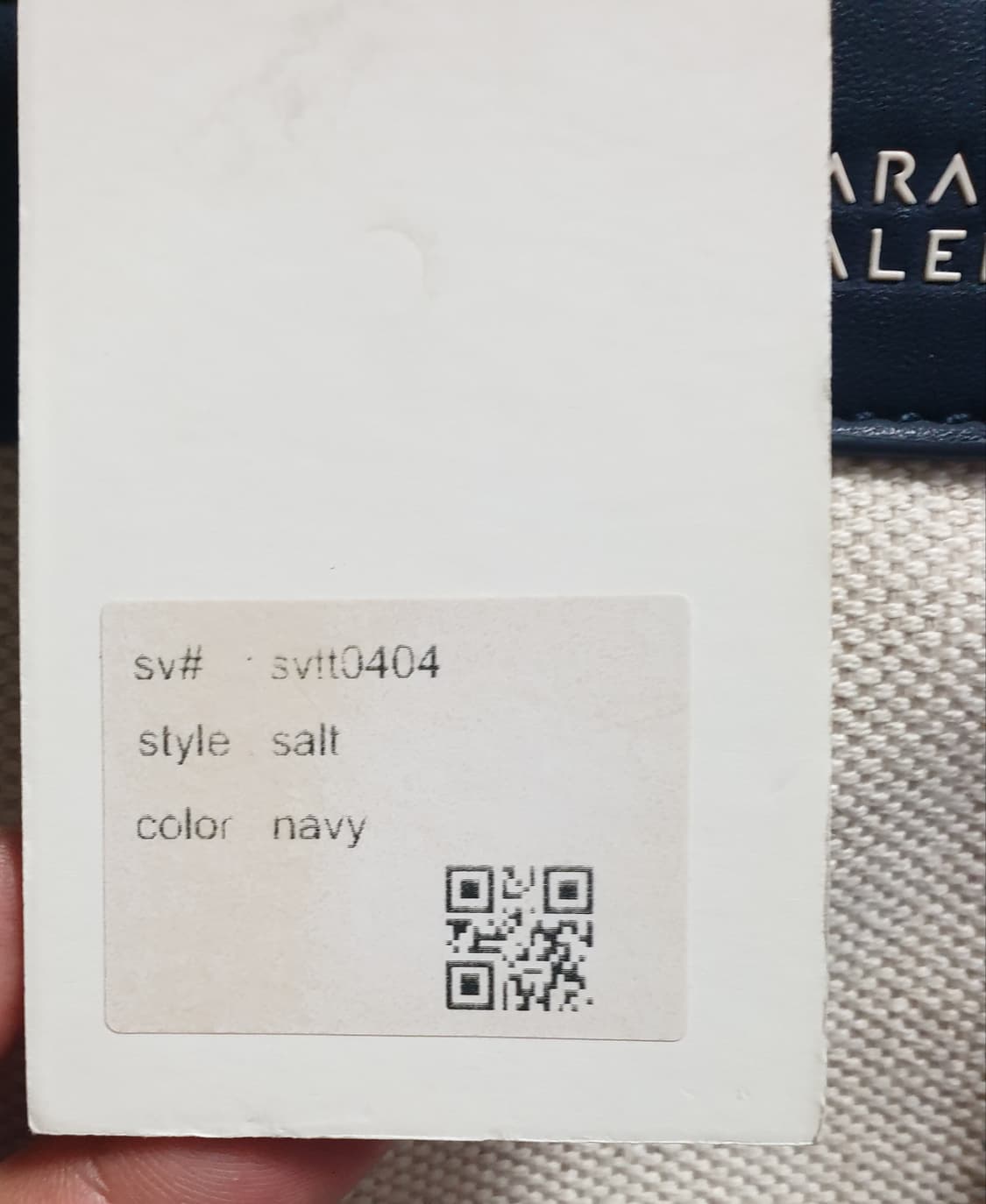 사라발렌테 캔버스 도트백 (크림,네이비) 상품이미지5