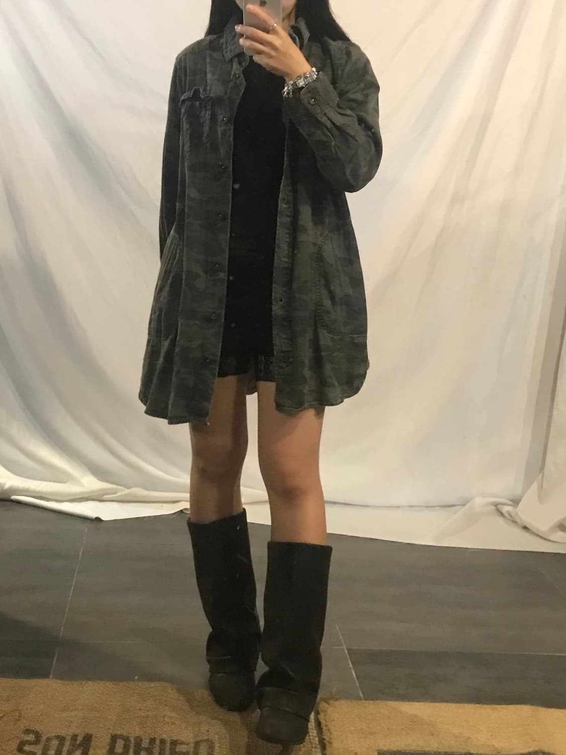 camo denim shirt dress 상품이미지9