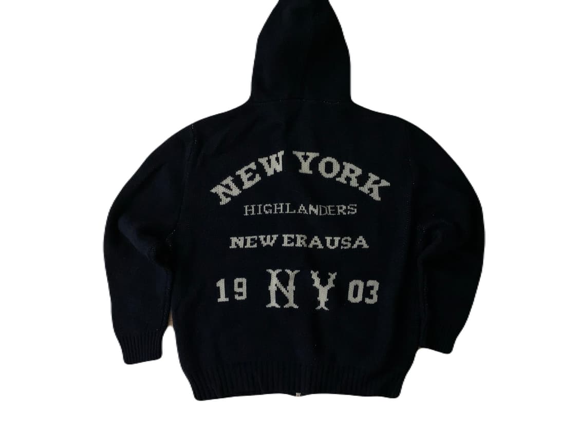 (M)뉴에라 니트 후드집업 네이비 상품이미지3