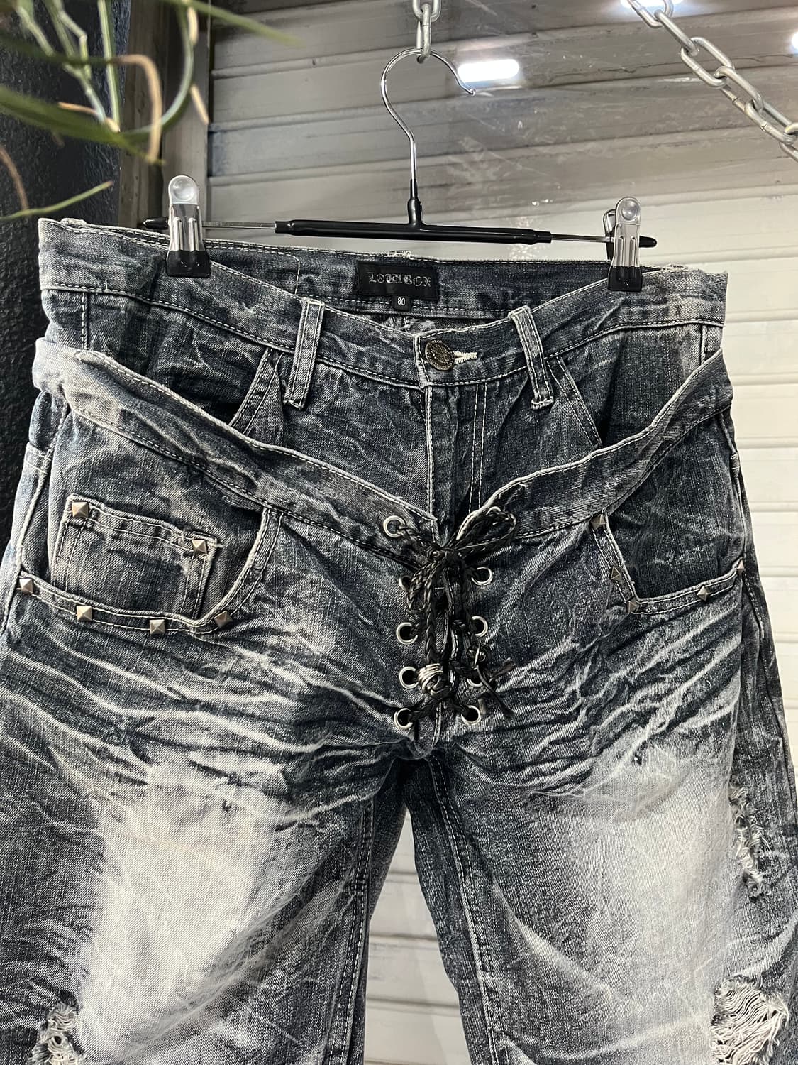 vtg punk layered washed short 상품이미지2