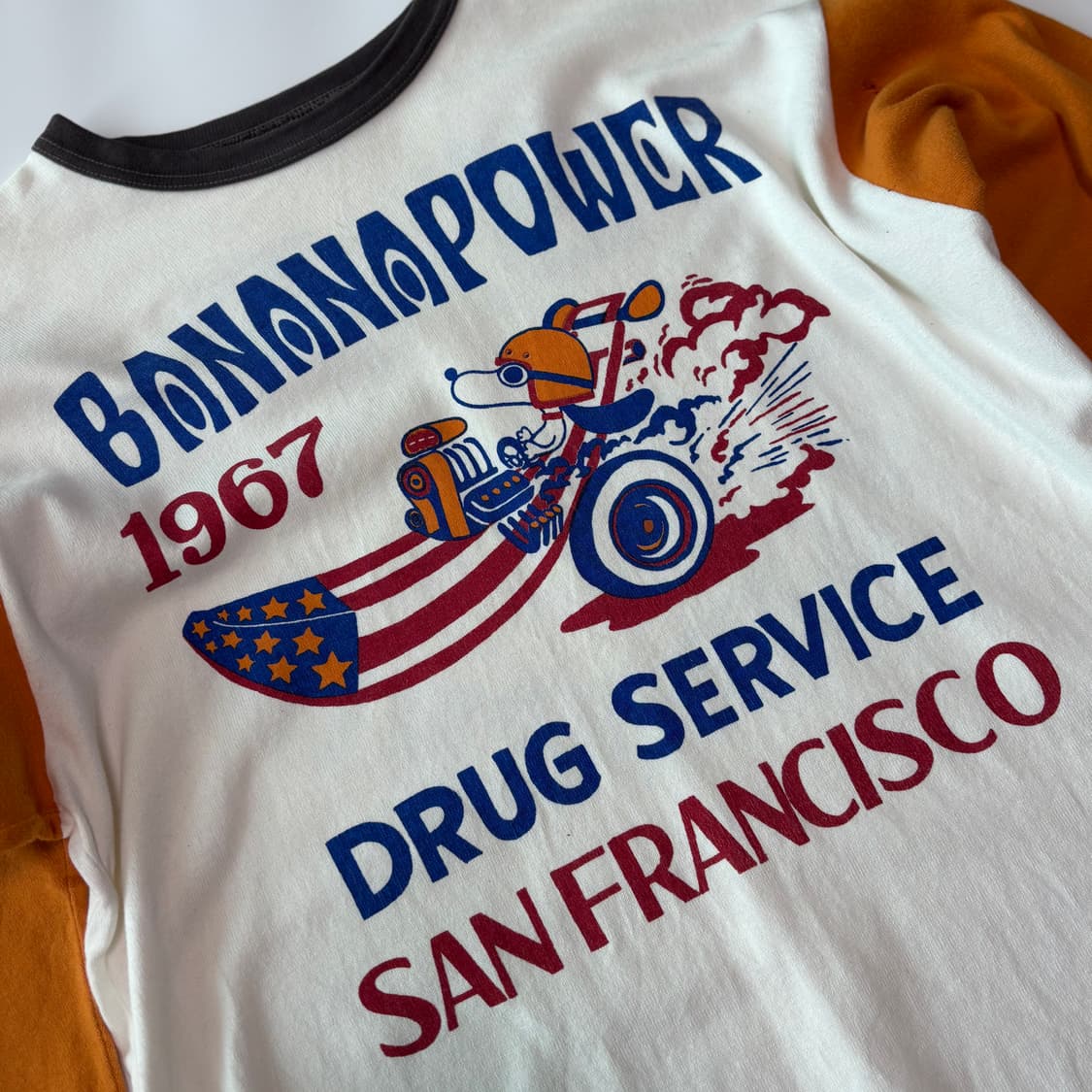 바나나파워 샌프란시스코 빈티지 래글런 티셔츠 상품이미지2