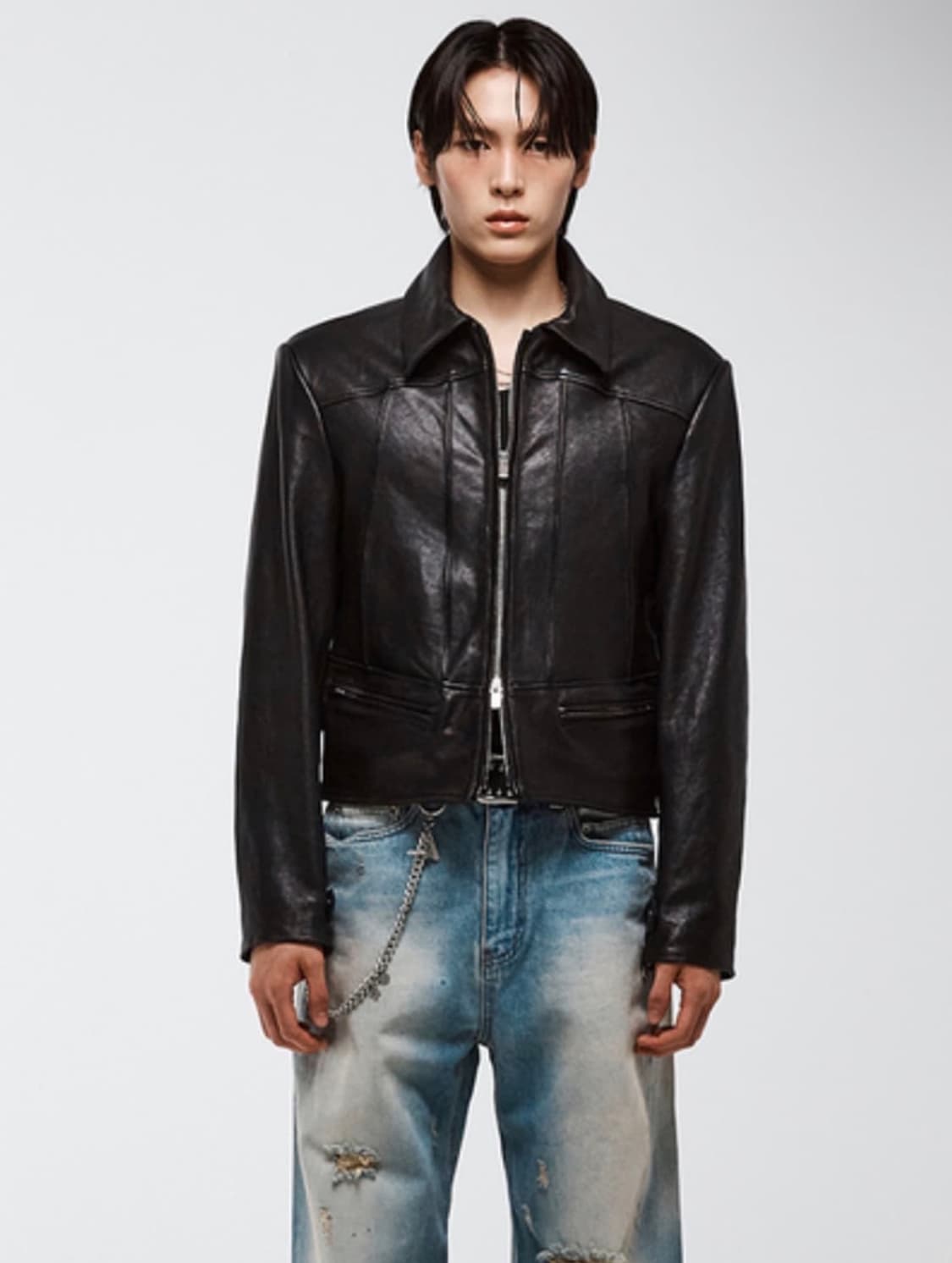 알렌느 핀턱 레더자켓 상품이미지3