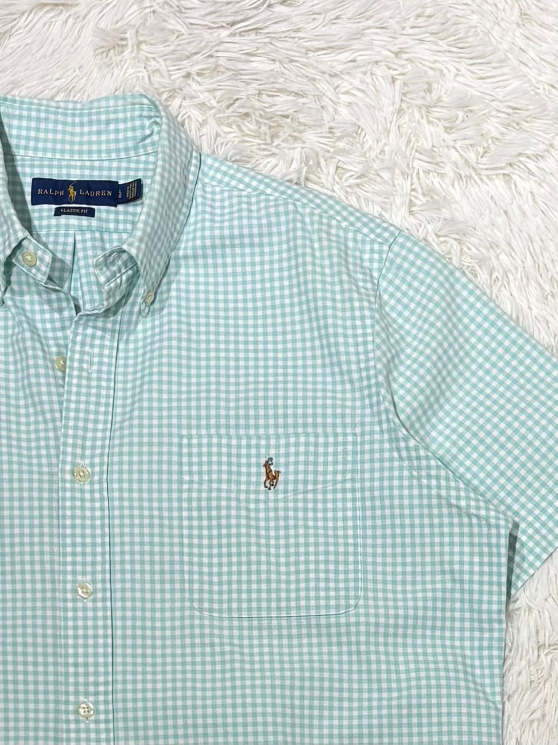 폴로랄프로렌 멀티포니 민트 체크 반팔 셔츠 상품이미지5