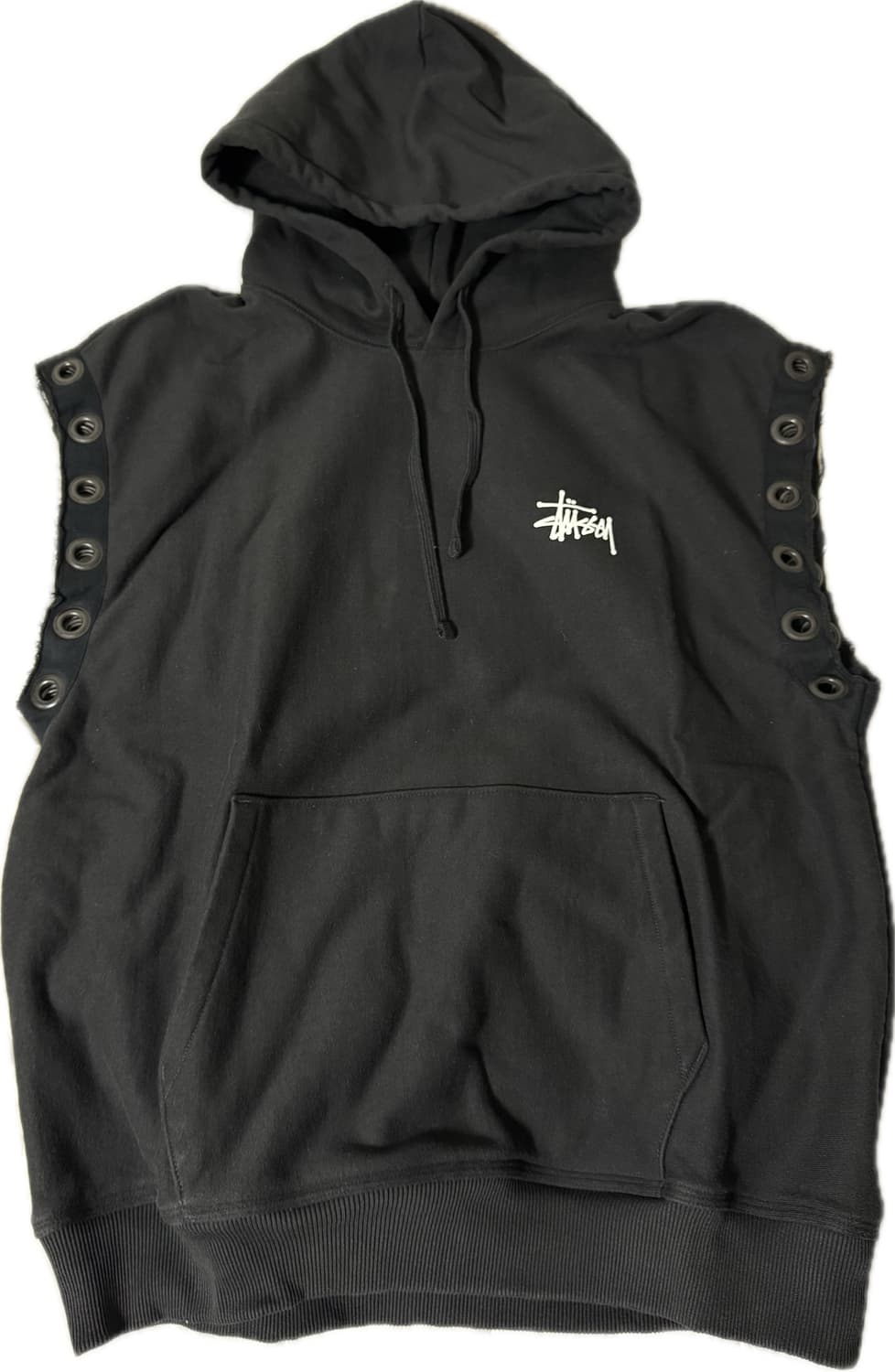 (L) 스투시 꼼데가르송 후드 베스트 블랙 상품이미지1