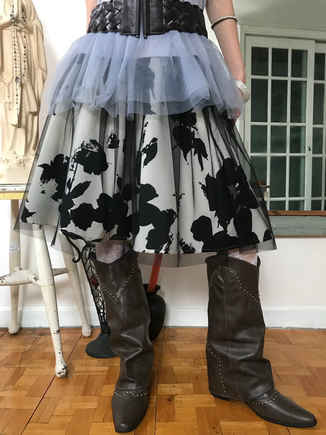 vintage pattern sha skirt 상품이미지1