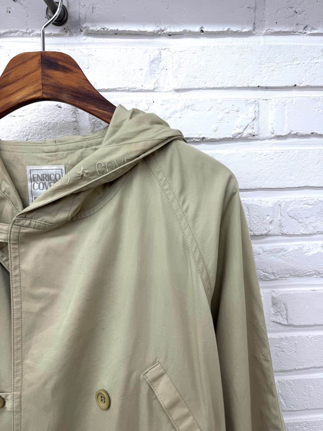 엔리코 코베리 베이지 후드 더블 코트 상품이미지4