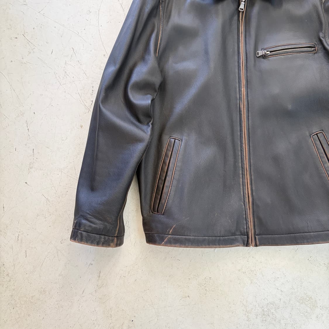 Kirkland 빈티지 양가죽 싱글 가죽자켓 M 상품이미지3
