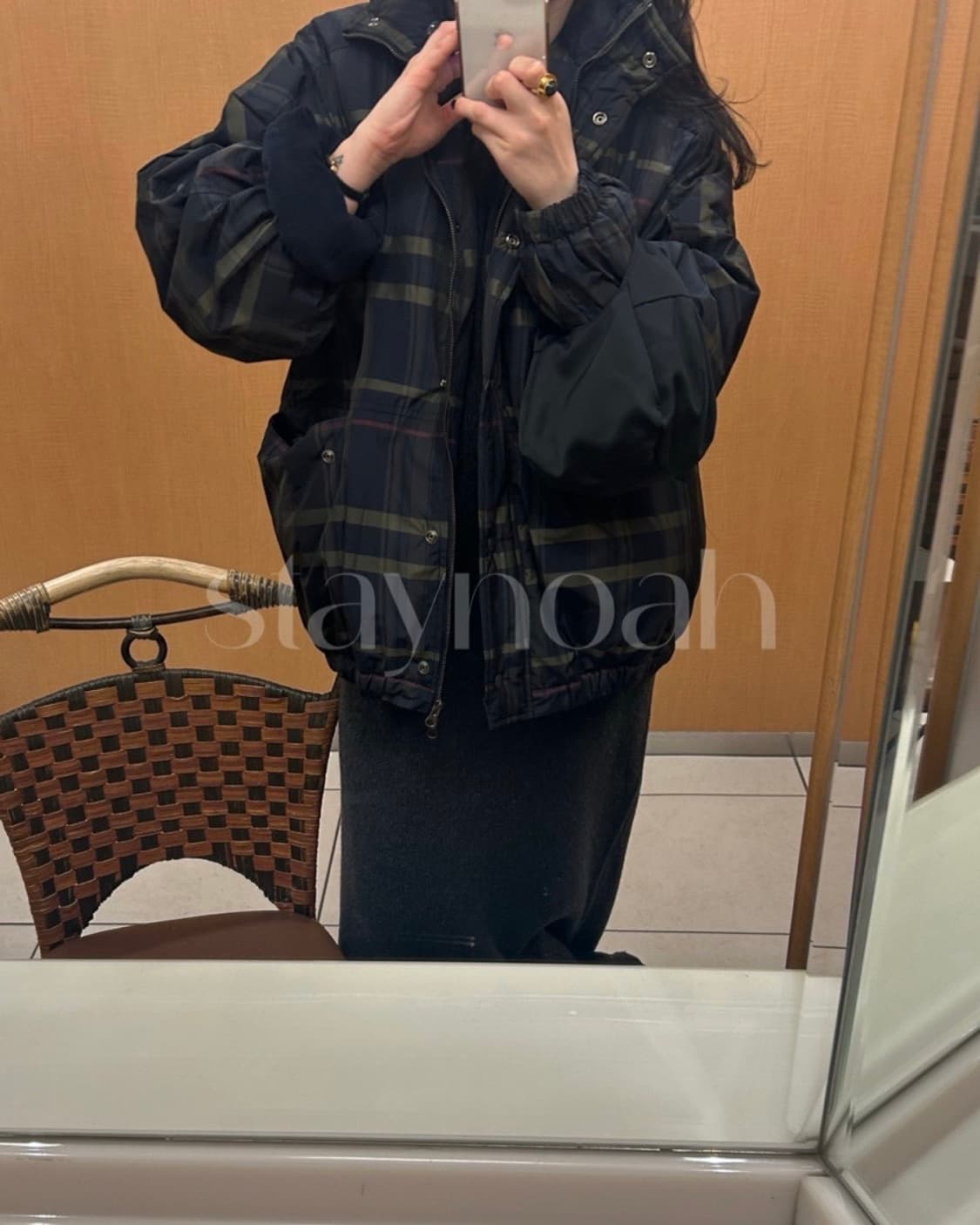 바스켓 체크 바시티 후리스 점퍼 상품이미지3