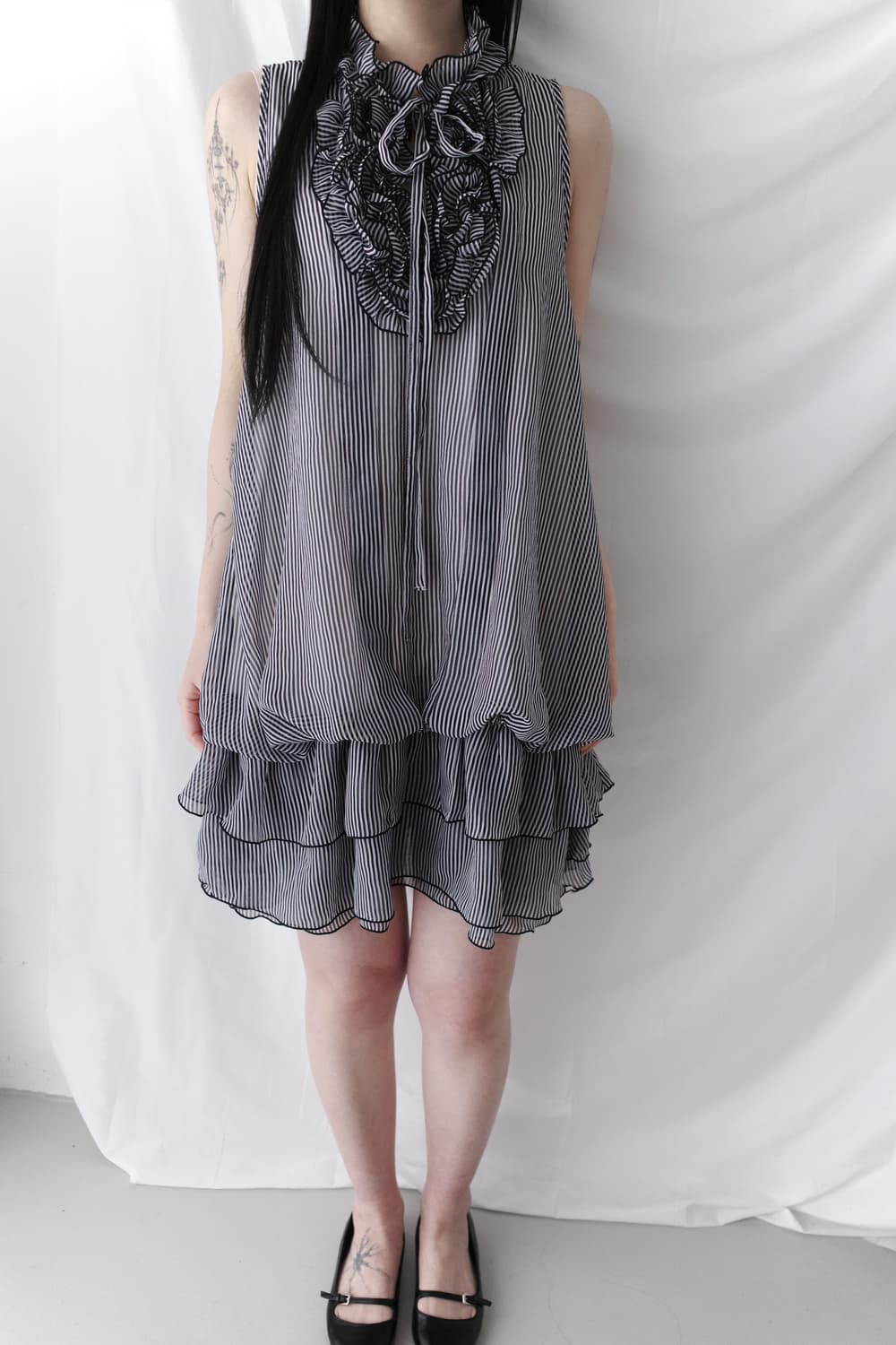 stripe frill sleeveless dress 상품이미지7