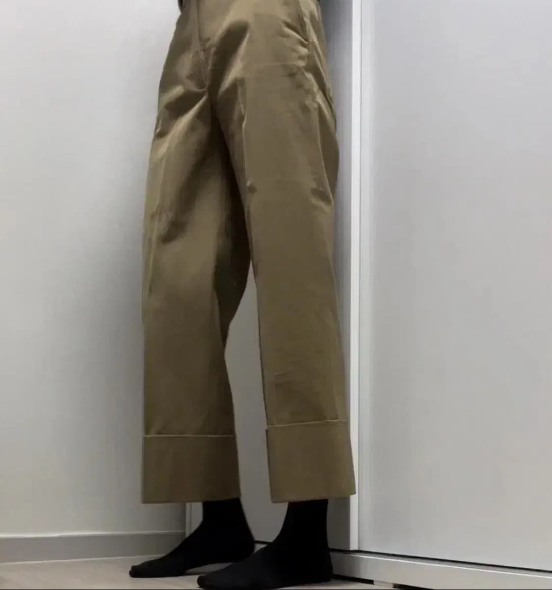 24 xs 자라 일자 펜슬 겨울 하이웨스트 팬츠 바지 롤업 슬랙스 베이지 상품이미지3