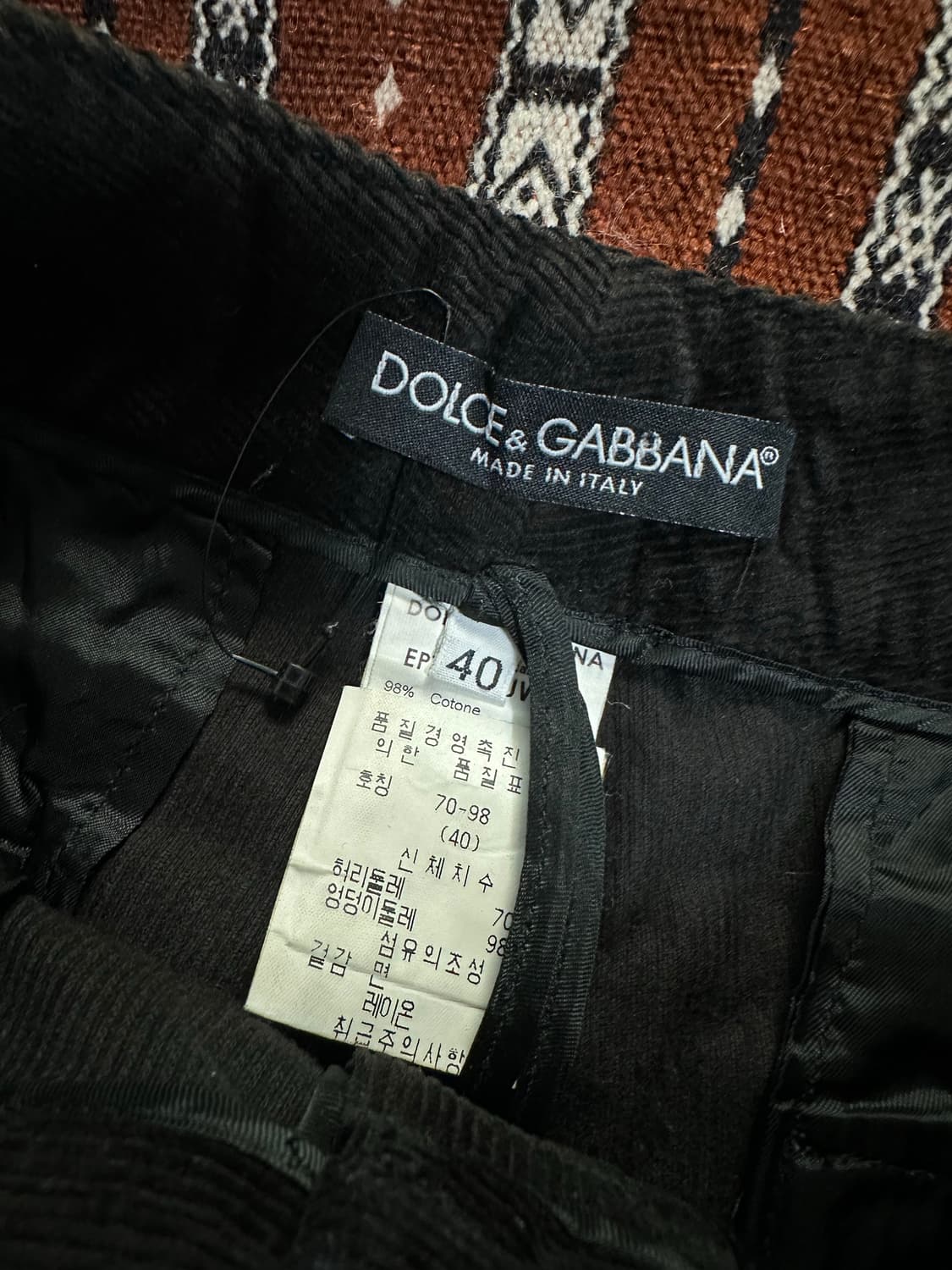 돌체앤가바나 여성 코듀로이 바지 블랙 40 상품이미지2