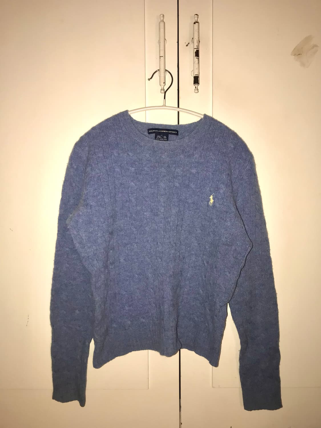 폴로 랄프로렌 울 캐시미어 U넥 니트 스카이블루 상품이미지4