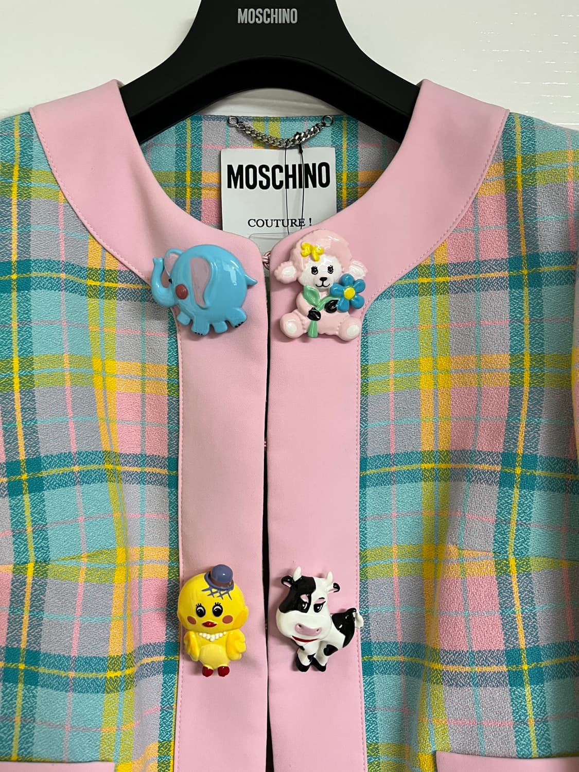새상품) 모스키노 체크 연핑크 자켓 &치마 상품이미지3