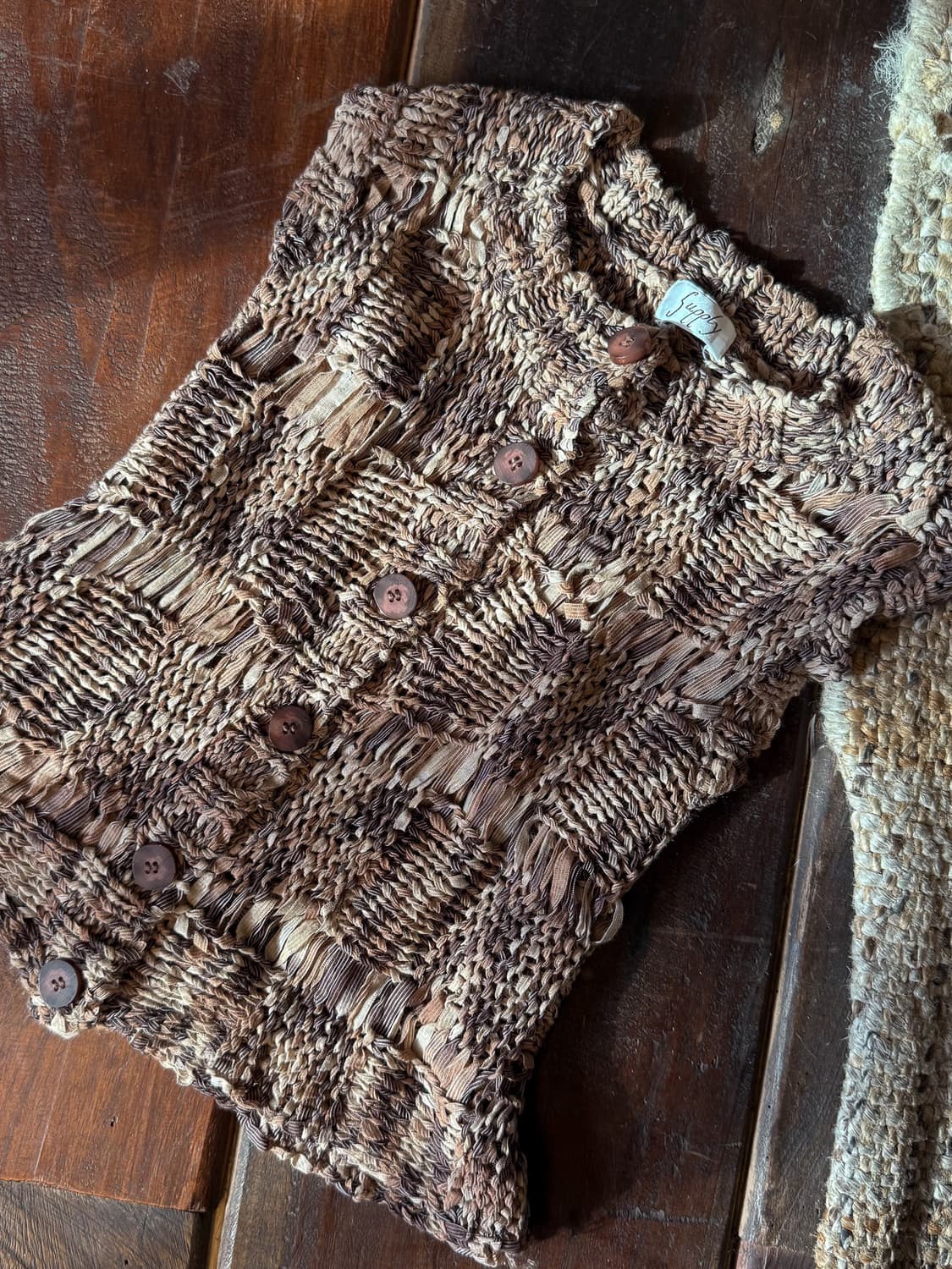 Wood Button Net Sleeveless 0007 상품이미지1