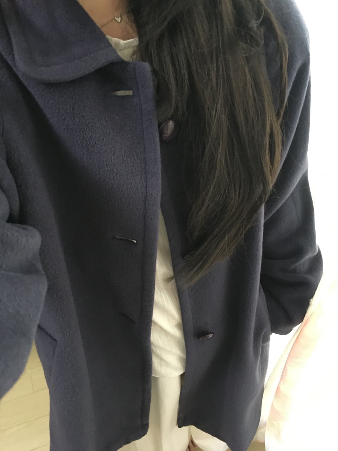 일본빈티지 울 딥퍼플 루즈핏 앙고라 미디 코트 상품이미지6