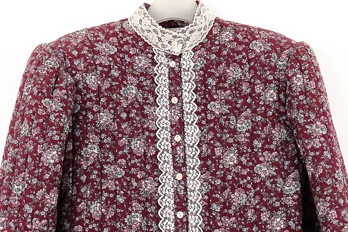 80's GUNNE SAX 플라워 거니섹 퀼팅투피스 상품이미지4