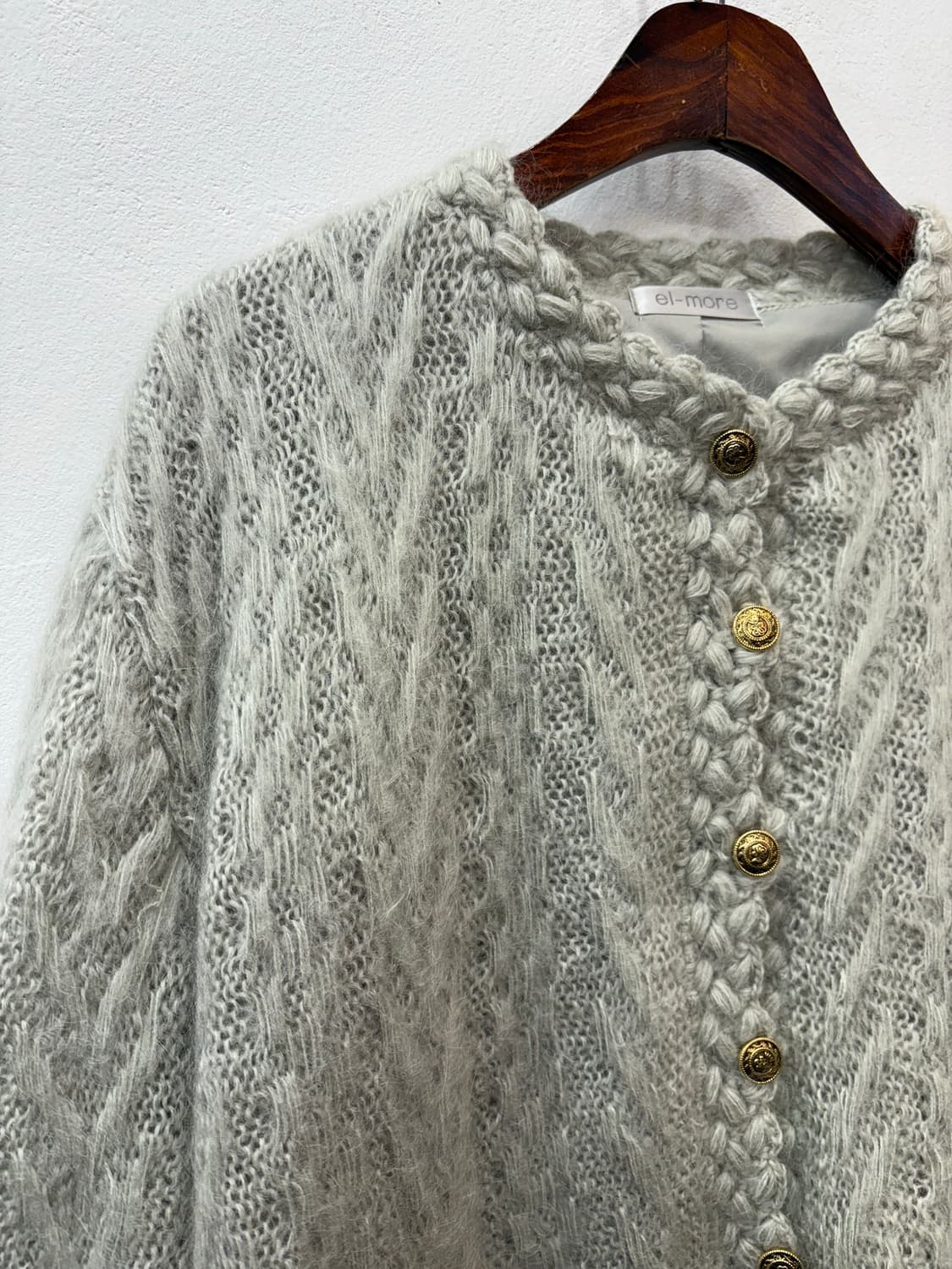 모헤어 혼방 그레이 가디건 상품이미지2