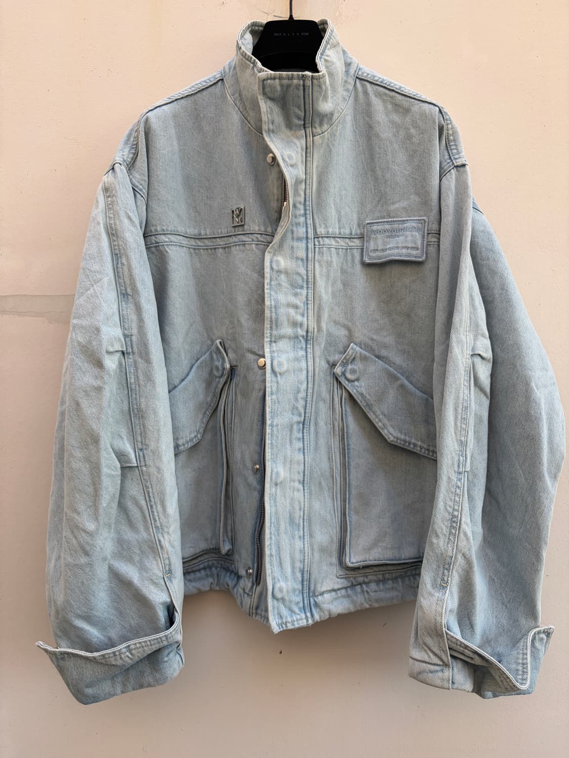 우영미 23ss 하이넥 연청 데님 자켓 블루종 MA-1 봄버  WOOYO 상품이미지4