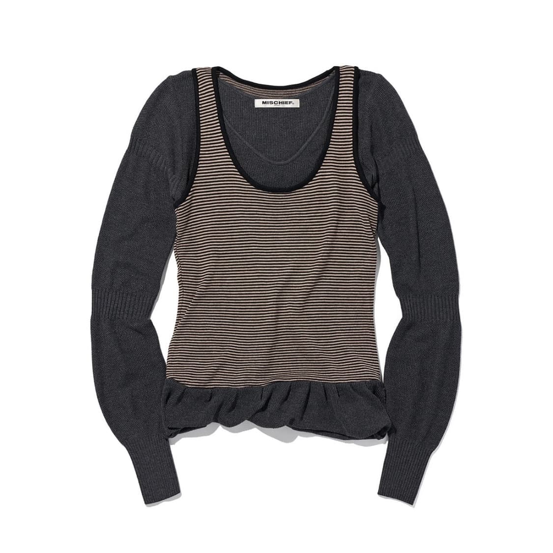 미스치프 레이어드 니트 탑 RIPPLE LAYERED KNIT TOP 상품이미지1