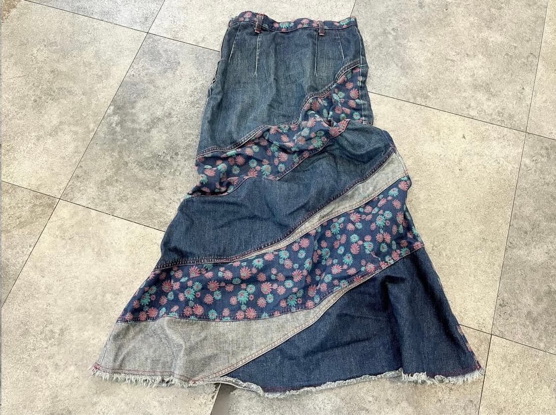 니트집업, 퍼베스트, 데님스커트, 크로쉐가디건 상품이미지9