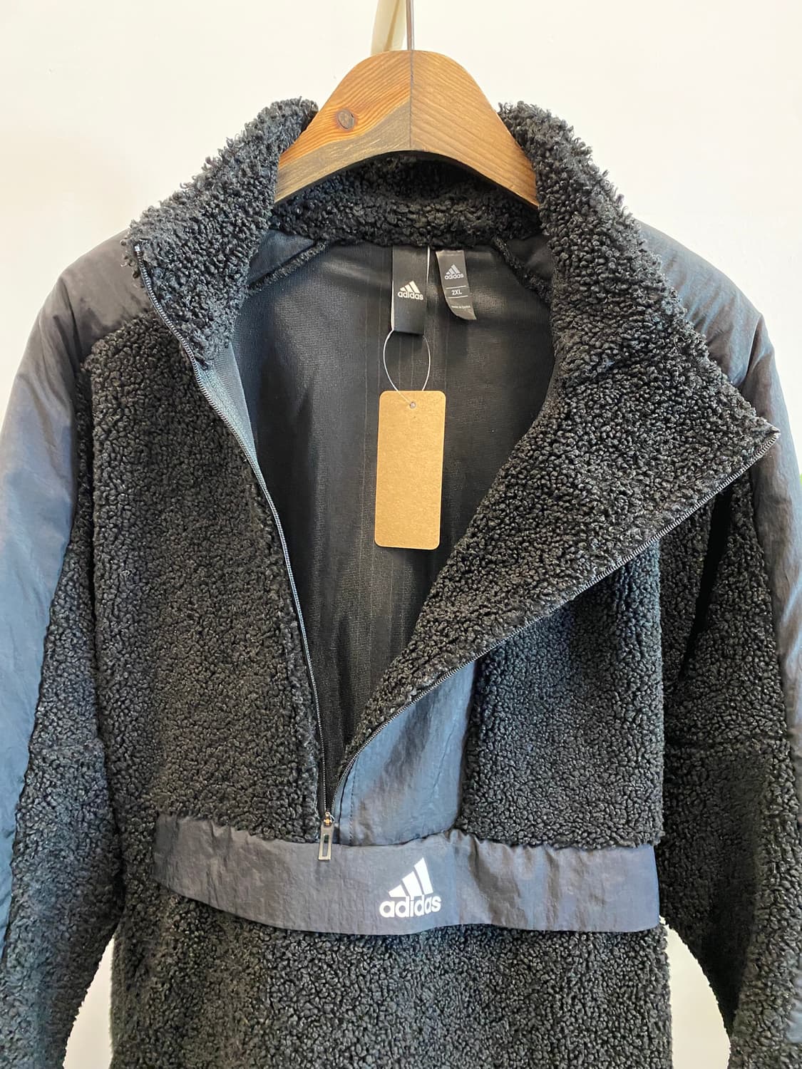 아디다스 블랙 플리스 하프 집업 상품이미지2