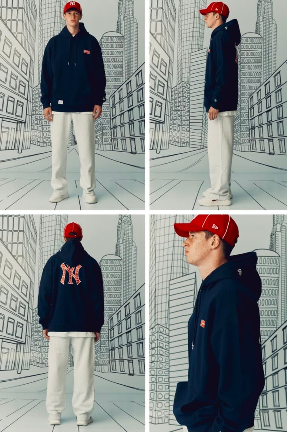 뉴에라(NewEra) 22aw 뉴욕양키즈 빅로고 후드 티셔츠 상품이미지3