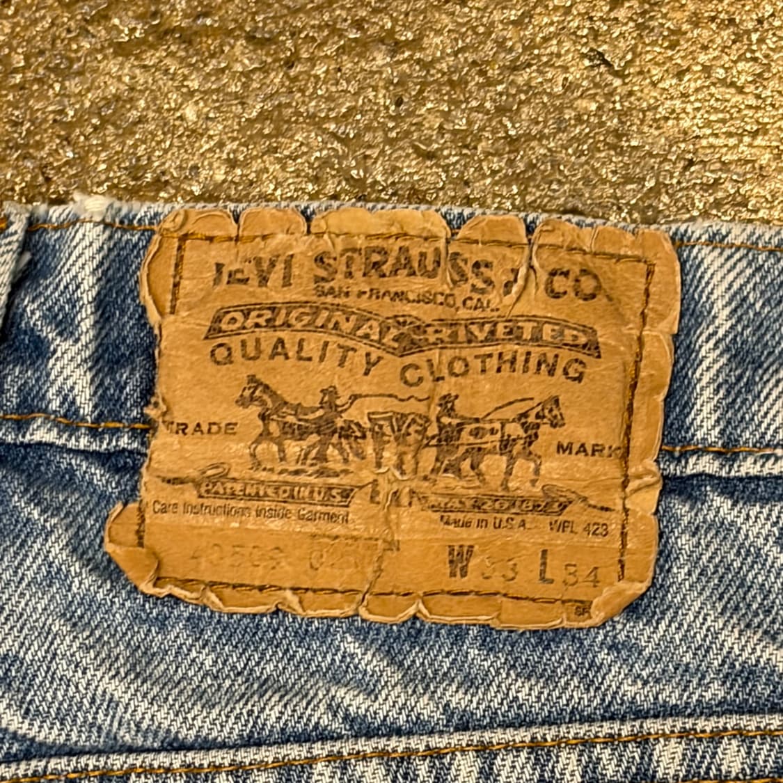 90s Made in USA 빈티지 리바이스 오렌지탭 550 연청 청바지 상품이미지8