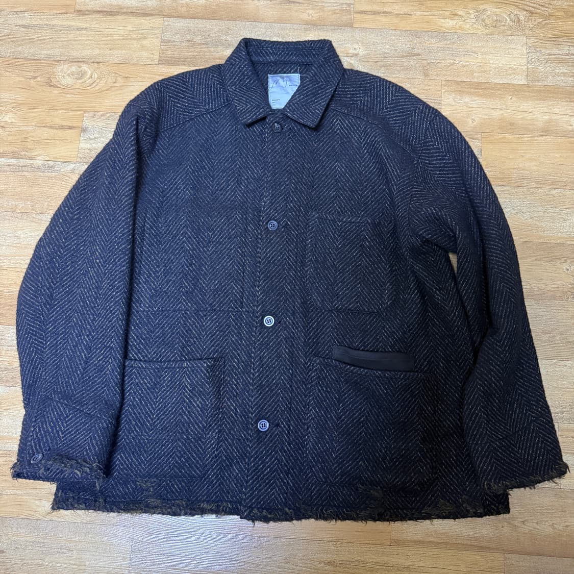 [3]안셀름 울 헤링본 커버올 브라운/블랙 상품이미지1