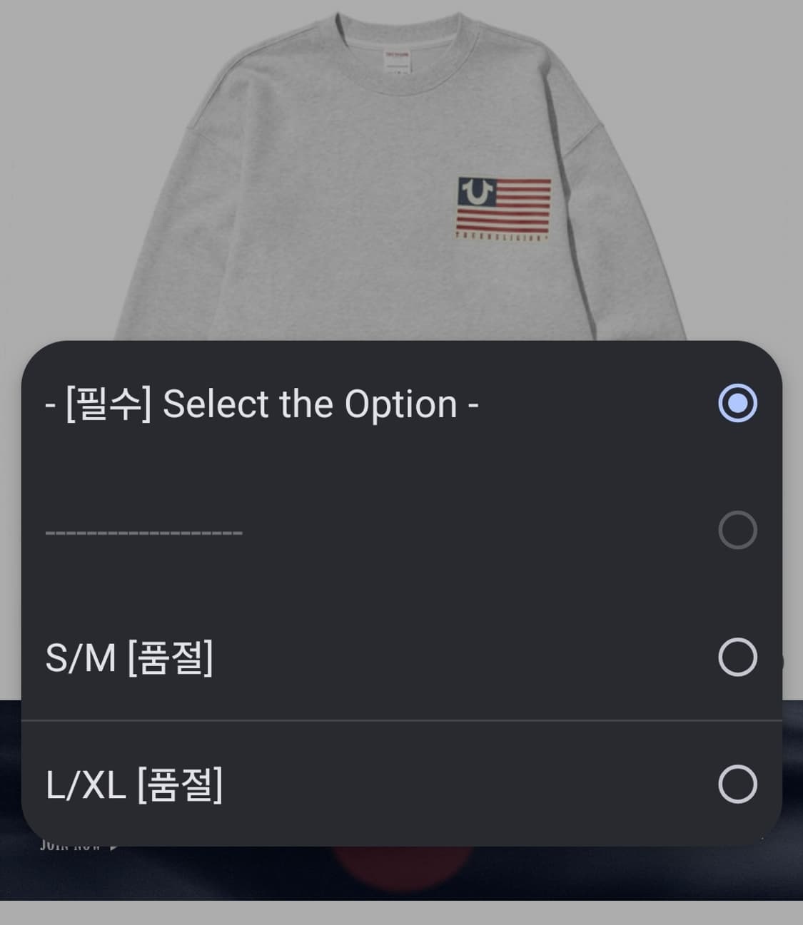 트루릴리전 맨투맨 상품이미지2