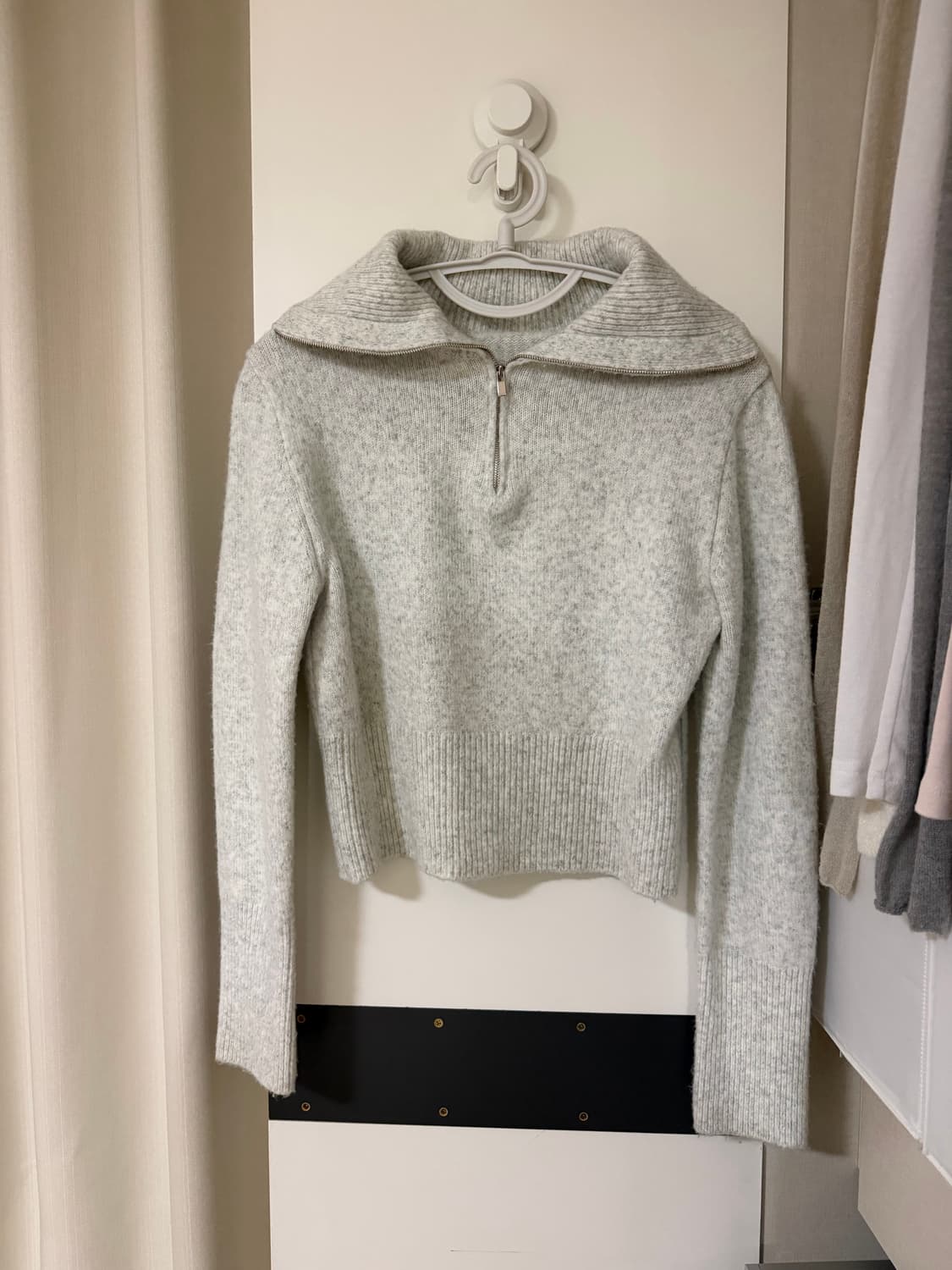 [시예 siye] desert 니트 집업 (멜란지) 상품이미지5