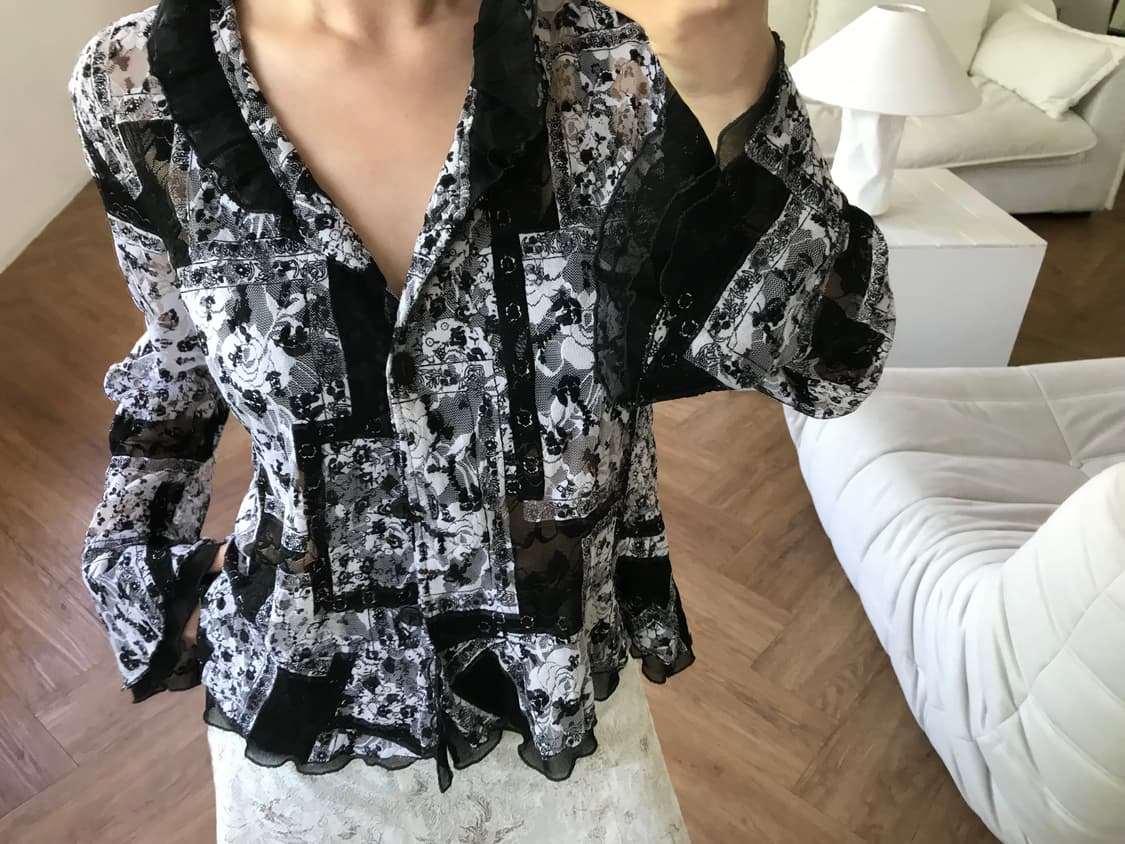 vintage pattern blouse 상품이미지3