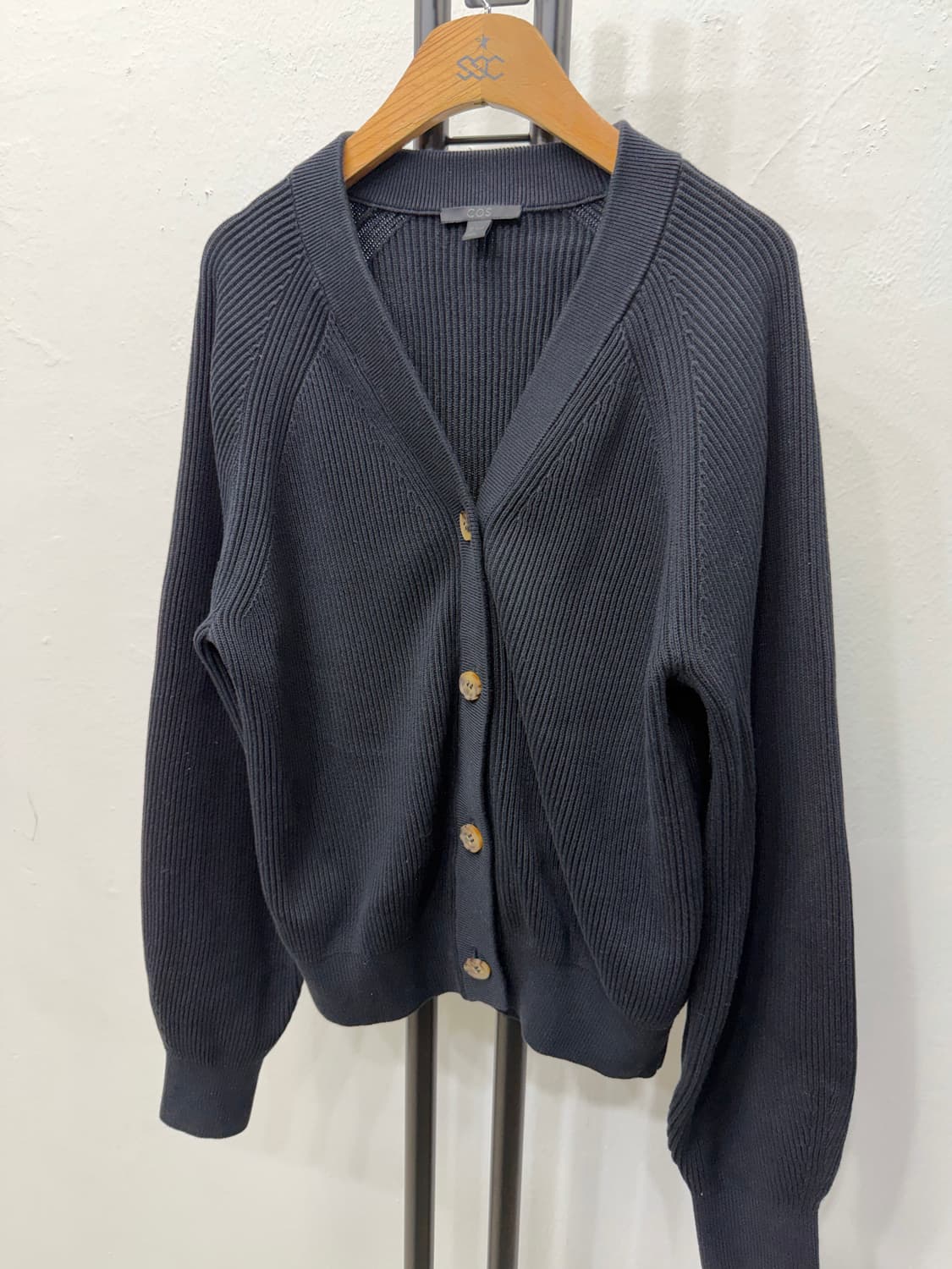 정품) COS 코스 여성 블랙 골지 가디건 S 상품이미지3