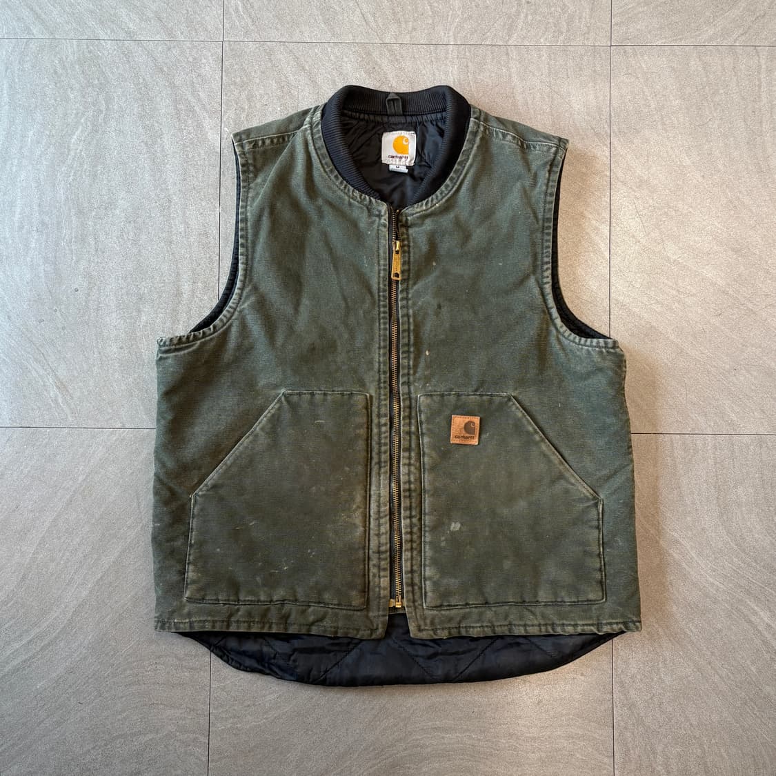 칼하트 정품 모스그린 덕 캔버스 조끼 상품이미지1