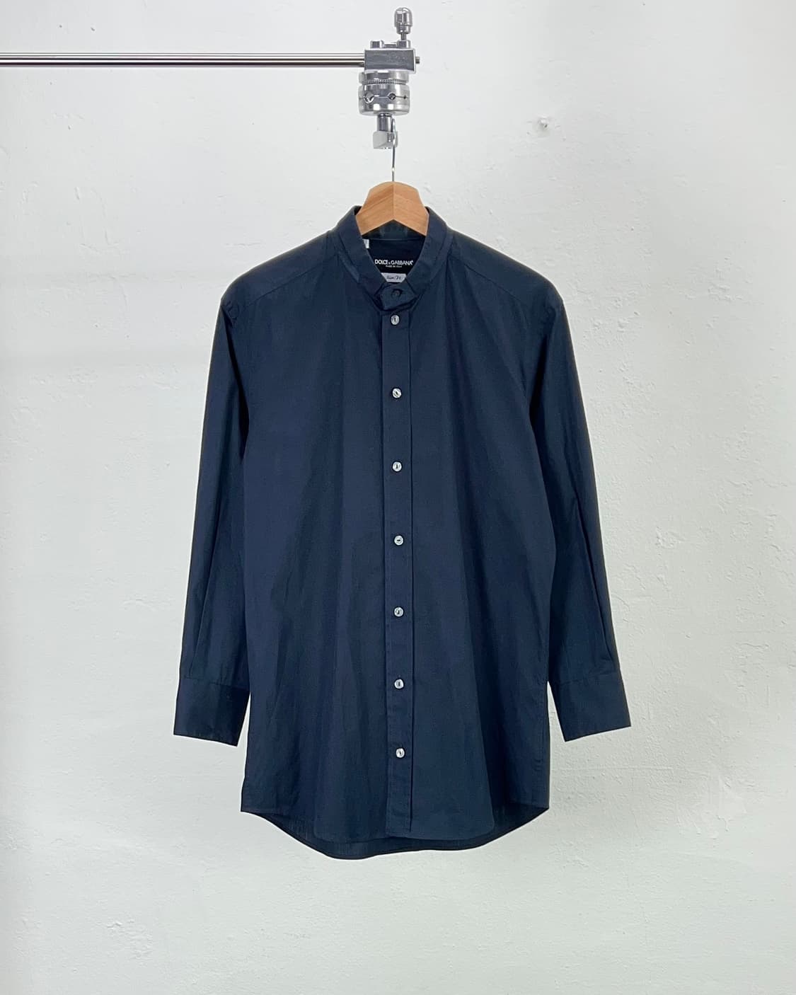 돌체앤가바나 블랙 차이나 스탠 카라 린넨 코튼 블렌디드 셔츠 상품이미지1