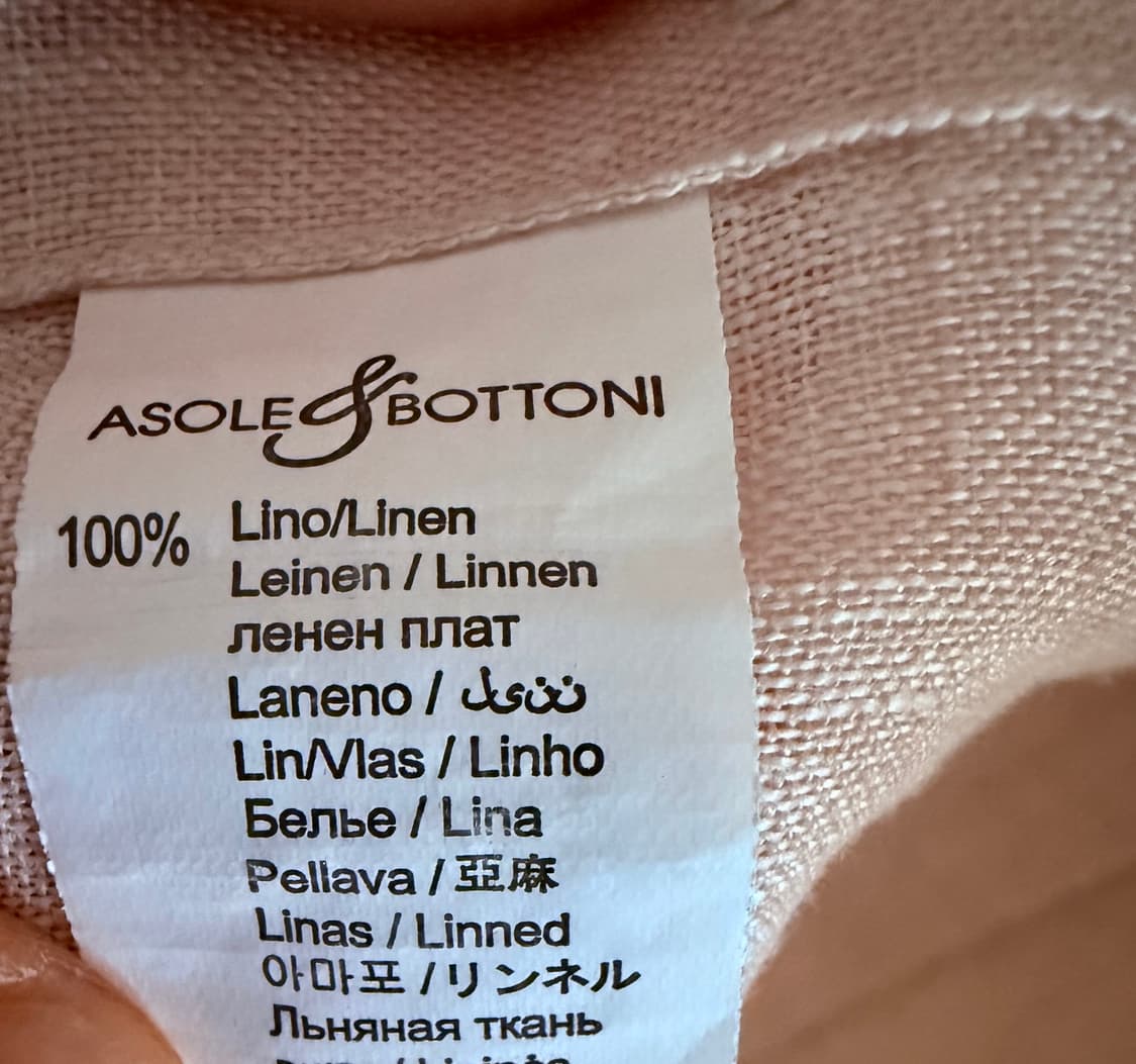 이태리 Asole & Bottoni 베이지 린넨 100% 셔츠 105 상품이미지7