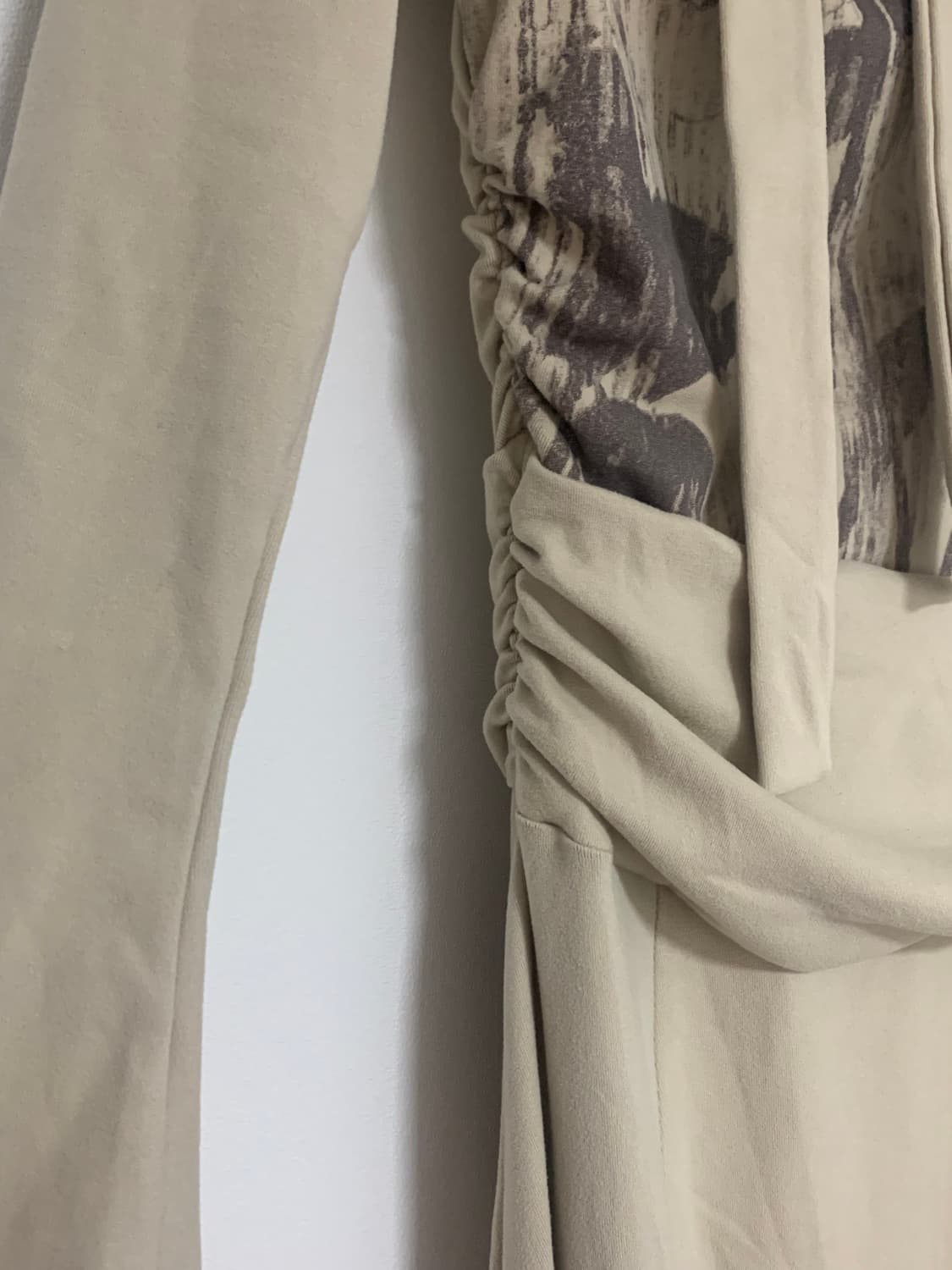 그런지 프린팅 허리 셔링 롱원피스 (착샷ㅇ) 상품이미지6